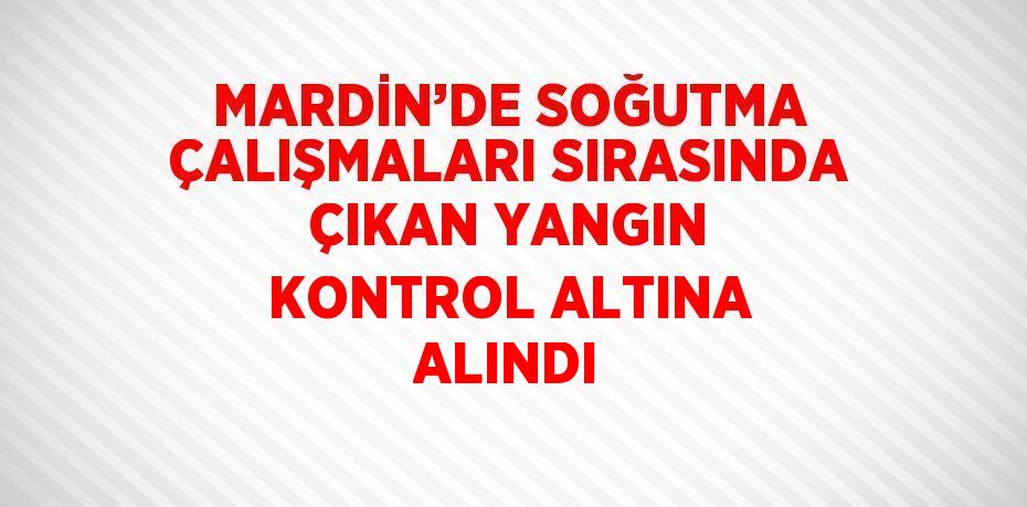 MARDİN’DE SOĞUTMA ÇALIŞMALARI SIRASINDA ÇIKAN YANGIN KONTROL ALTINA ALINDI