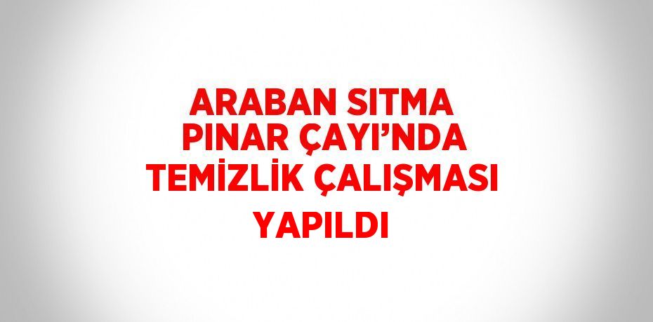 ARABAN SITMA PINAR ÇAYI’NDA TEMİZLİK ÇALIŞMASI YAPILDI