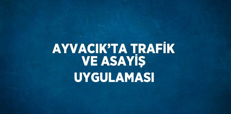 AYVACIK’TA TRAFİK VE ASAYİŞ UYGULAMASI