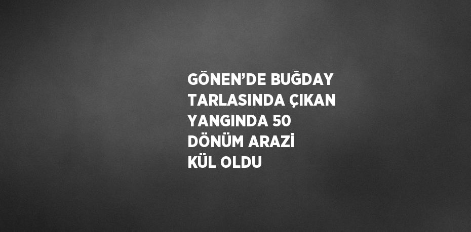 GÖNEN’DE BUĞDAY TARLASINDA ÇIKAN YANGINDA 50 DÖNÜM ARAZİ KÜL OLDU