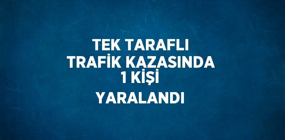 TEK TARAFLI TRAFİK KAZASINDA 1 KİŞİ YARALANDI