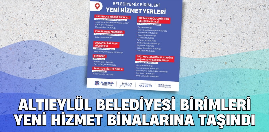 ALTIEYLÜL BELEDİYESİ BİRİMLERİ YENİ HİZMET BİNALARINA TAŞINDI