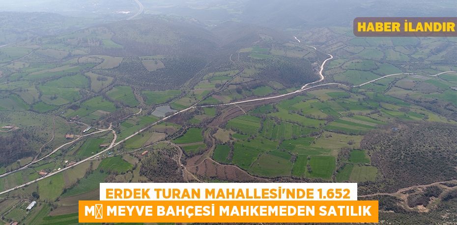 Erdek Turan Mahallesi'nde 1.652 m² meyve bahçesi mahkemeden satılık