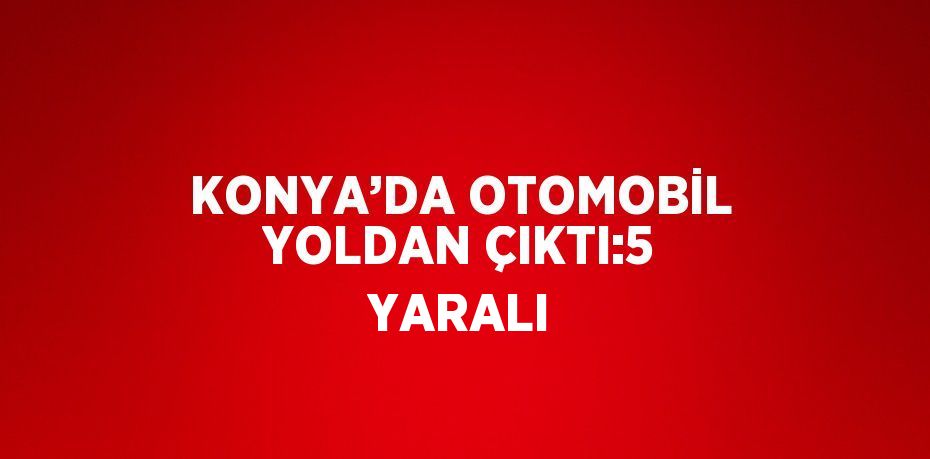 KONYA’DA OTOMOBİL YOLDAN ÇIKTI:5 YARALI