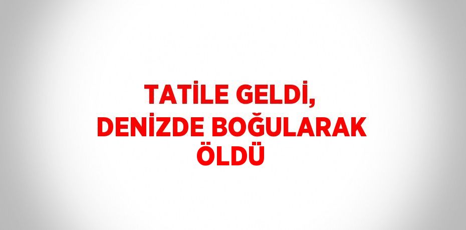 TATİLE GELDİ, DENİZDE BOĞULARAK ÖLDÜ