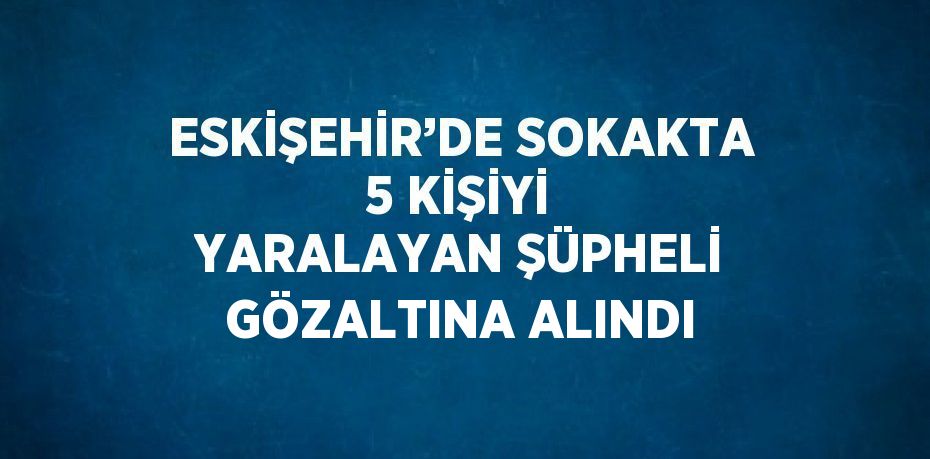 ESKİŞEHİR’DE SOKAKTA 5 KİŞİYİ YARALAYAN ŞÜPHELİ GÖZALTINA ALINDI