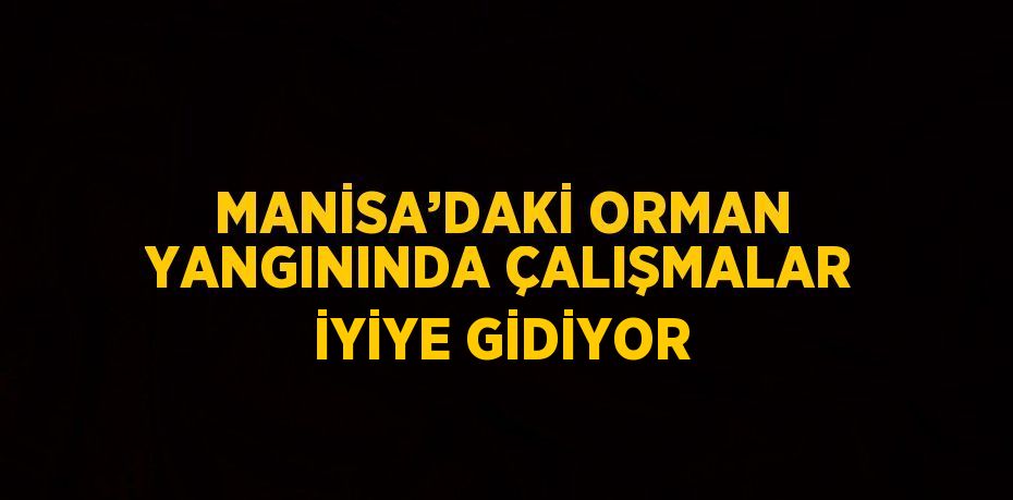 MANİSA’DAKİ ORMAN YANGININDA ÇALIŞMALAR İYİYE GİDİYOR