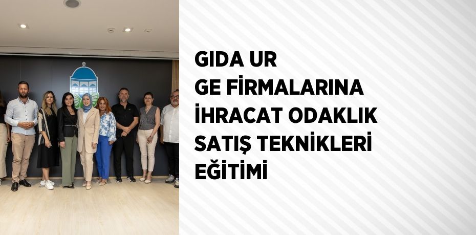 GIDA UR GE FİRMALARINA İHRACAT ODAKLIK SATIŞ TEKNİKLERİ EĞİTİMİ