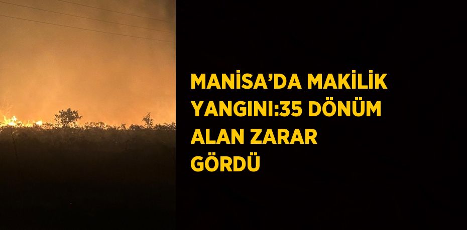 MANİSA’DA MAKİLİK YANGINI:35 DÖNÜM ALAN ZARAR GÖRDÜ