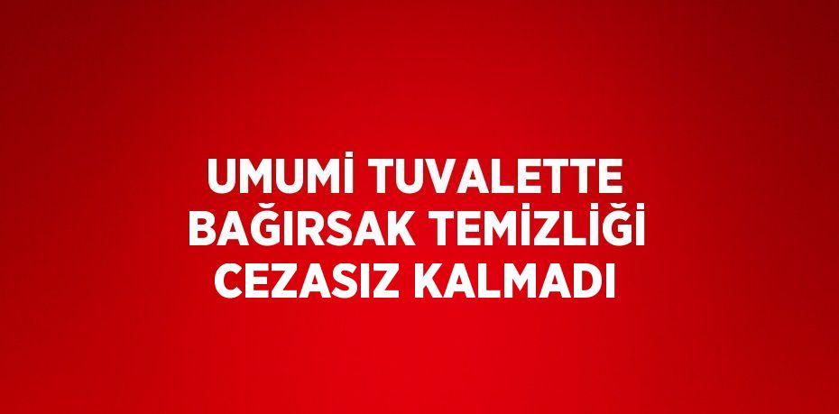 UMUMİ TUVALETTE BAĞIRSAK TEMİZLİĞİ CEZASIZ KALMADI