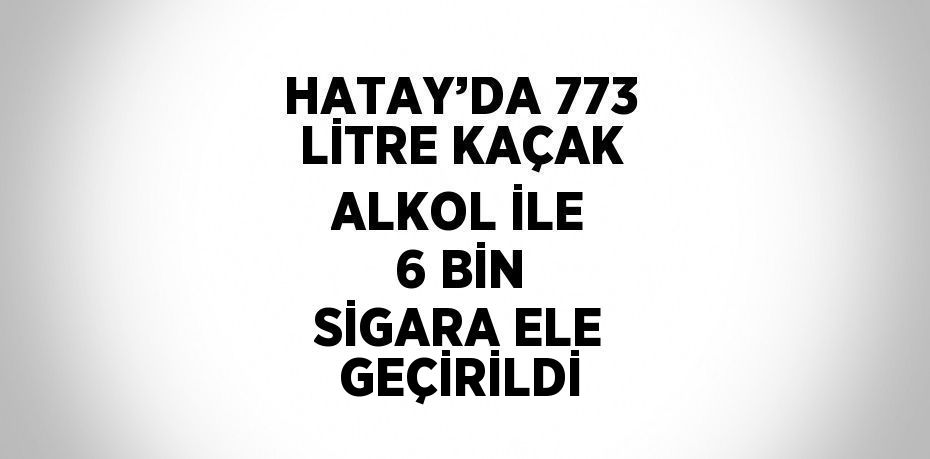 HATAY’DA 773 LİTRE KAÇAK ALKOL İLE 6 BİN SİGARA ELE GEÇİRİLDİ