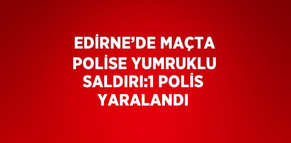 EDİRNE’DE MAÇTA POLİSE YUMRUKLU SALDIRI:1 POLİS YARALANDI