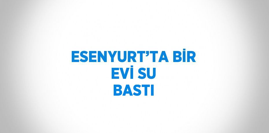 ESENYURT’TA BİR EVİ SU BASTI