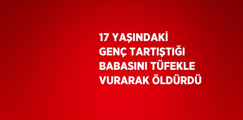 17 YAŞINDAKİ GENÇ TARTIŞTIĞI BABASINI TÜFEKLE VURARAK ÖLDÜRDÜ