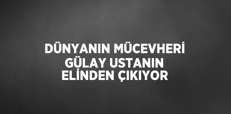 DÜNYANIN MÜCEVHERİ GÜLAY USTANIN ELİNDEN ÇIKIYOR