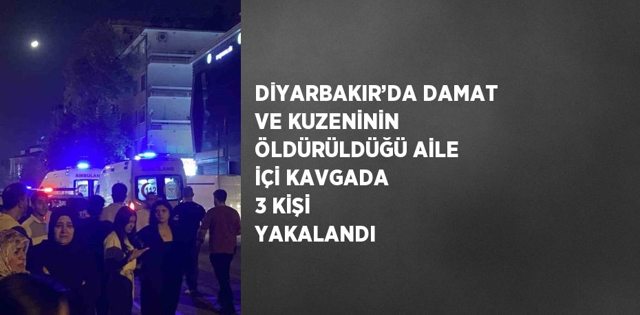 DİYARBAKIR’DA DAMAT VE KUZENİNİN ÖLDÜRÜLDÜĞÜ AİLE İÇİ KAVGADA 3 KİŞİ YAKALANDI