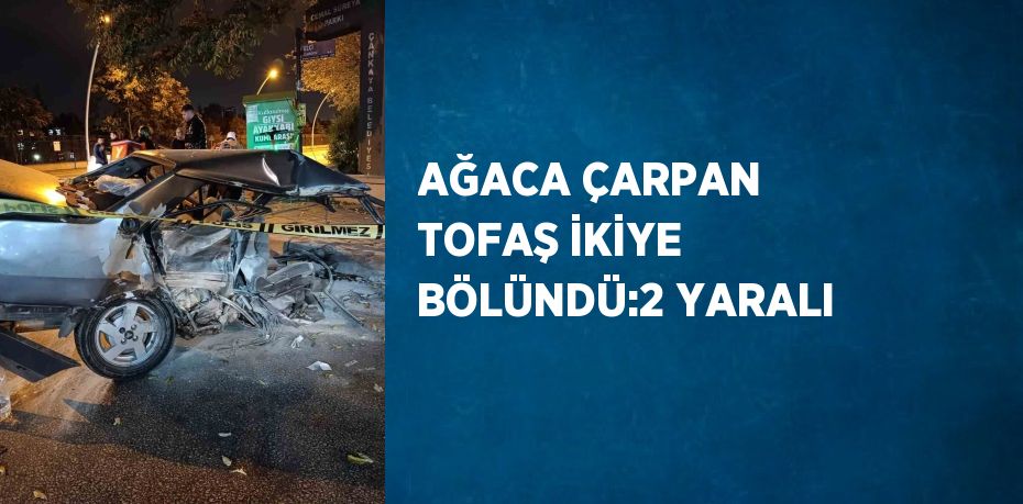 AĞACA ÇARPAN TOFAŞ İKİYE BÖLÜNDÜ:2 YARALI