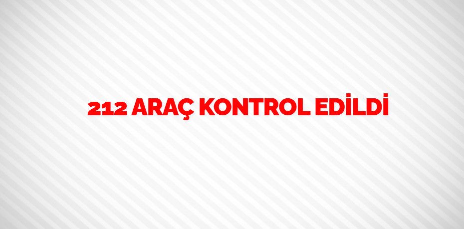 212 ARAÇ KONTROL EDİLDİ