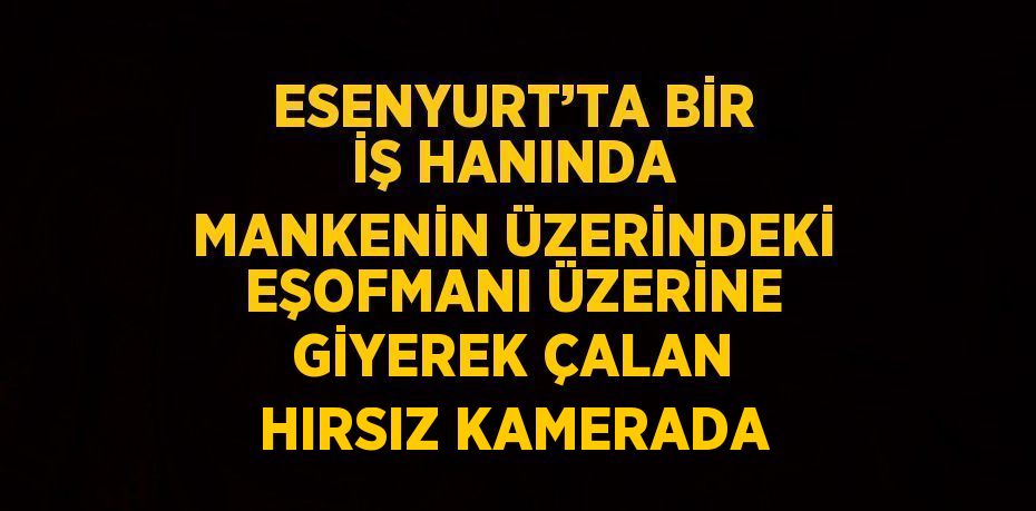 ESENYURT’TA BİR İŞ HANINDA MANKENİN ÜZERİNDEKİ EŞOFMANI ÜZERİNE GİYEREK ÇALAN HIRSIZ KAMERADA