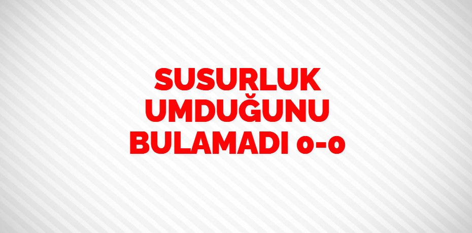 SUSURLUK UMDUĞUNU BULAMADI   0-0