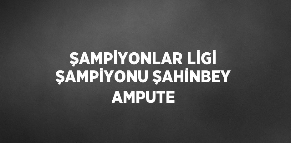 ŞAMPİYONLAR LİGİ ŞAMPİYONU ŞAHİNBEY AMPUTE