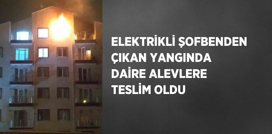 ELEKTRİKLİ ŞOFBENDEN ÇIKAN YANGINDA DAİRE ALEVLERE TESLİM OLDU