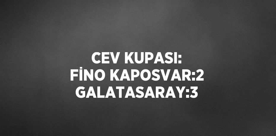 CEV KUPASI: FİNO KAPOSVAR:2 GALATASARAY:3