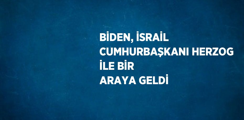 BİDEN, İSRAİL CUMHURBAŞKANI HERZOG İLE BİR ARAYA GELDİ