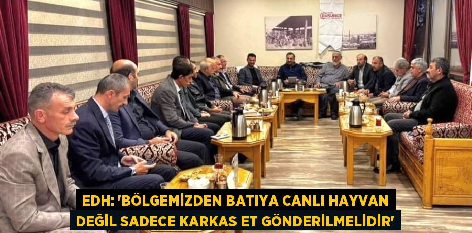 EDH: 'BÖLGEMİZDEN BATIYA CANLI HAYVAN DEĞİL SADECE KARKAS ET GÖNDERİLMELİDİR'