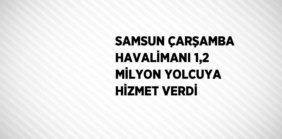 SAMSUN ÇARŞAMBA HAVALİMANI 1,2 MİLYON YOLCUYA HİZMET VERDİ