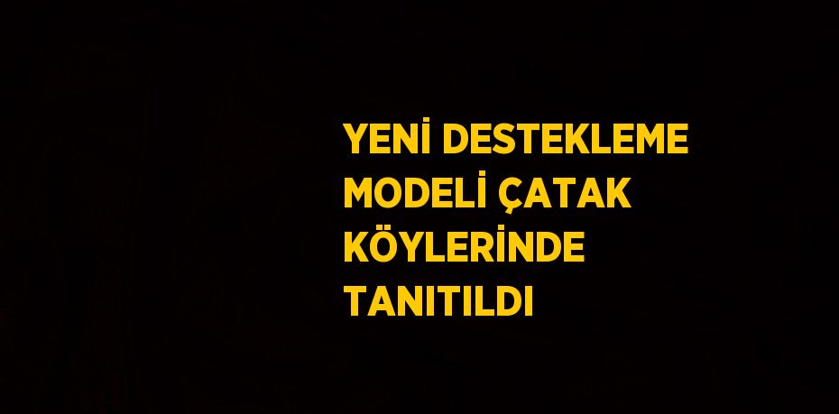 YENİ DESTEKLEME MODELİ ÇATAK KÖYLERİNDE TANITILDI