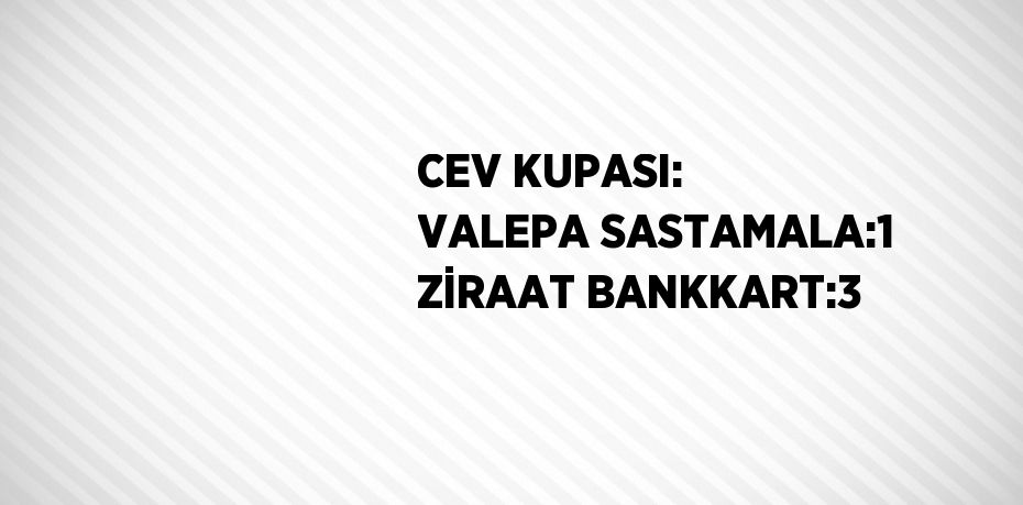 CEV KUPASI: VALEPA SASTAMALA:1 ZİRAAT BANKKART:3