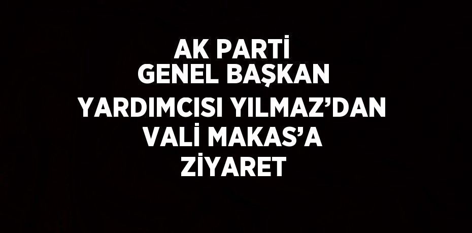 AK PARTİ GENEL BAŞKAN YARDIMCISI YILMAZ’DAN VALİ MAKAS’A ZİYARET