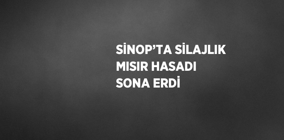 SİNOP’TA SİLAJLIK MISIR HASADI SONA ERDİ