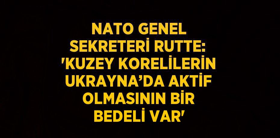 NATO GENEL SEKRETERİ RUTTE: 'KUZEY KORELİLERİN UKRAYNA’DA AKTİF OLMASININ BİR BEDELİ VAR'