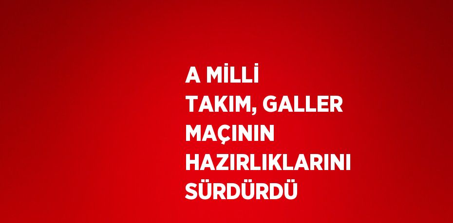 A MİLLİ TAKIM, GALLER MAÇININ HAZIRLIKLARINI SÜRDÜRDÜ