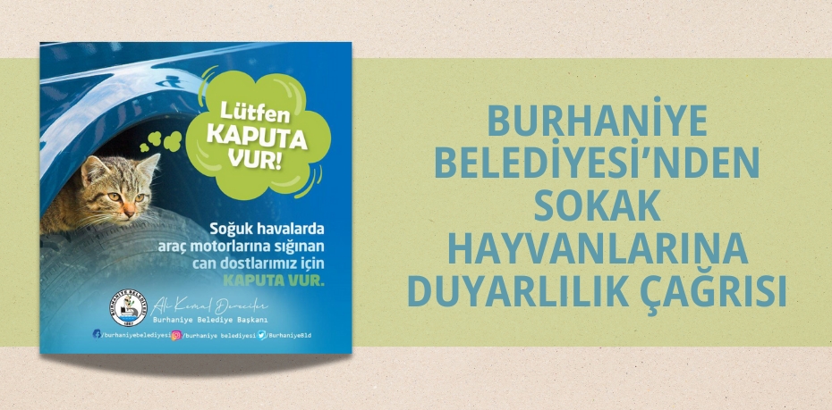 BURHANİYE BELEDİYESİ’NDEN SOKAK HAYVANLARINA DUYARLILIK ÇAĞRISI