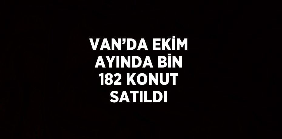 VAN’DA EKİM AYINDA BİN 182 KONUT SATILDI