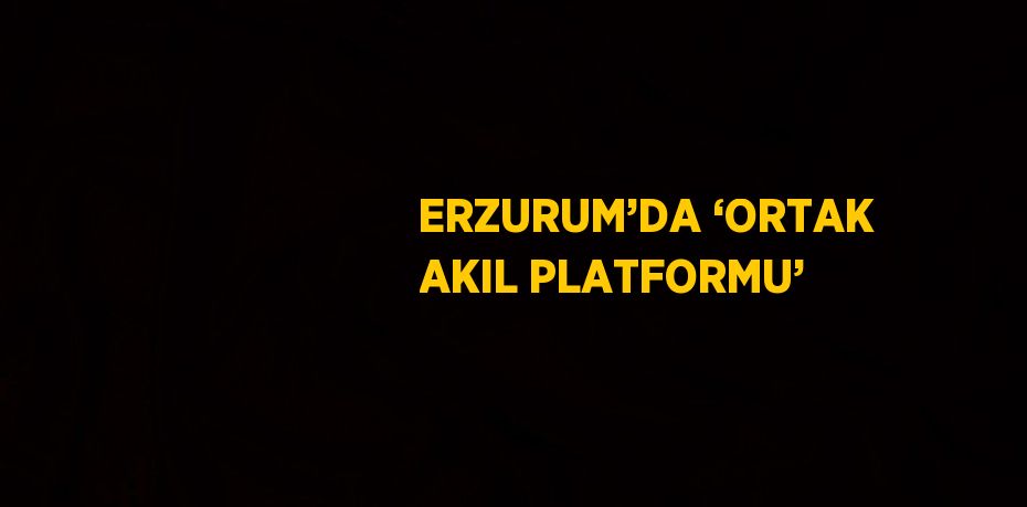 ERZURUM’DA ‘ORTAK AKIL PLATFORMU’