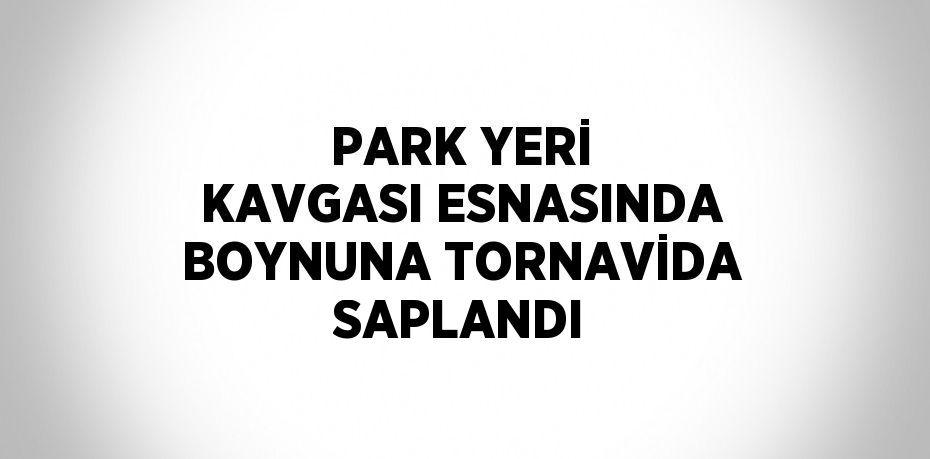 PARK YERİ KAVGASI ESNASINDA BOYNUNA TORNAVİDA SAPLANDI