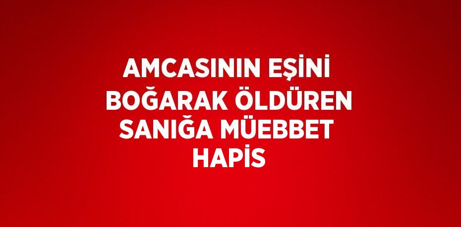 AMCASININ EŞİNİ BOĞARAK ÖLDÜREN SANIĞA MÜEBBET HAPİS