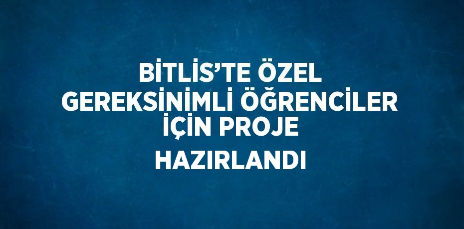 BİTLİS’TE ÖZEL GEREKSİNİMLİ ÖĞRENCİLER İÇİN PROJE HAZIRLANDI