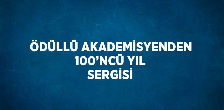 ÖDÜLLÜ AKADEMİSYENDEN 100’NCÜ YIL SERGİSİ