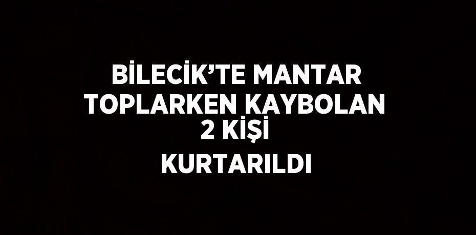 BİLECİK’TE MANTAR TOPLARKEN KAYBOLAN 2 KİŞİ KURTARILDI