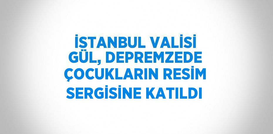 İSTANBUL VALİSİ GÜL, DEPREMZEDE ÇOCUKLARIN RESİM SERGİSİNE KATILDI