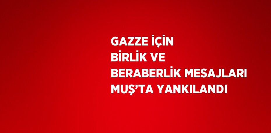 GAZZE İÇİN BİRLİK VE BERABERLİK MESAJLARI MUŞ’TA YANKILANDI