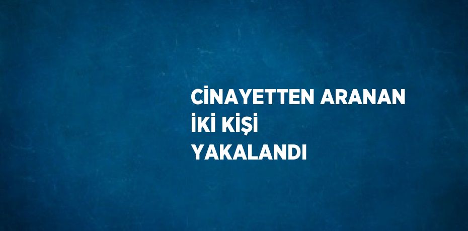 CİNAYETTEN ARANAN İKİ KİŞİ YAKALANDI