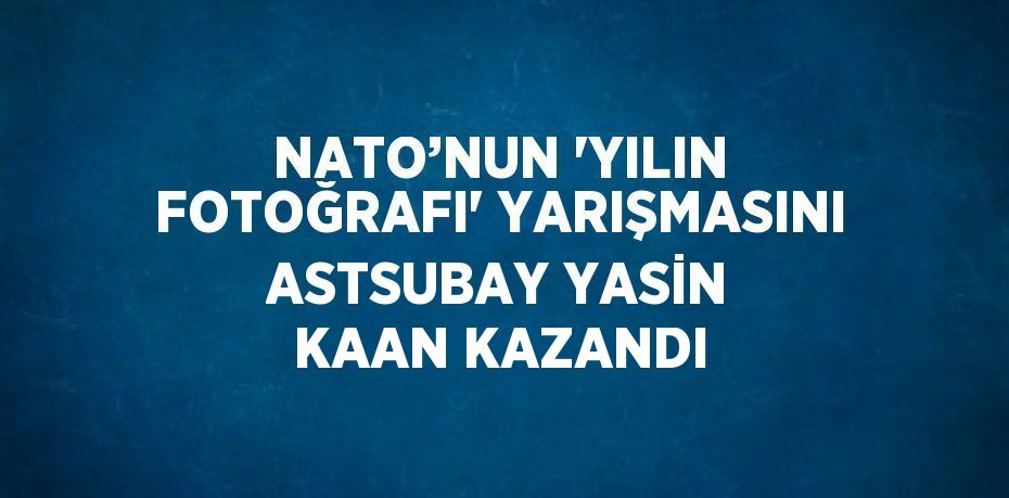 NATO’NUN 'YILIN FOTOĞRAFI' YARIŞMASINI ASTSUBAY YASİN KAAN KAZANDI