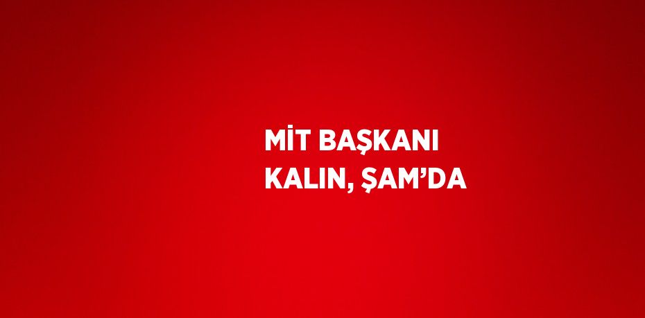 MİT BAŞKANI KALIN, ŞAM’DA