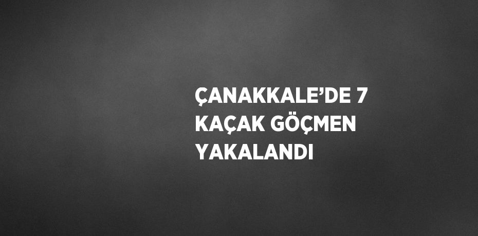 ÇANAKKALE’DE 7 KAÇAK GÖÇMEN YAKALANDI